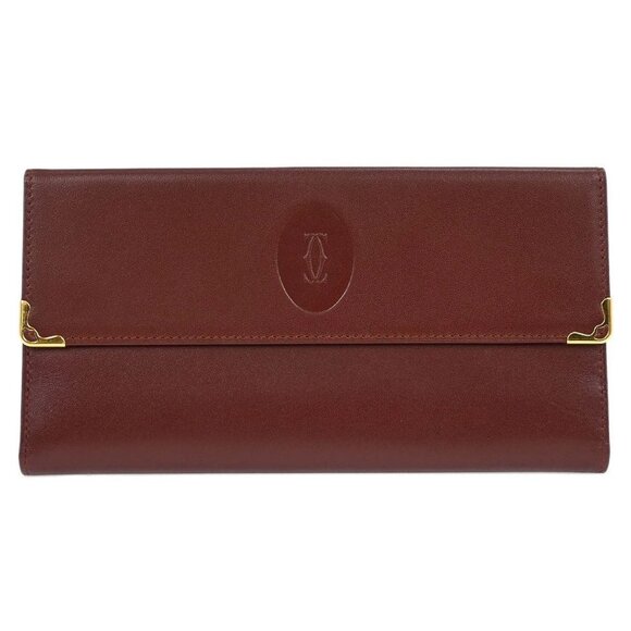 Cartier Bordeaux Trifold Long Wallet - Picture 1 of 8